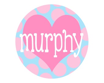 Personalized Valentines Polka Dot Heart Tee for Girls