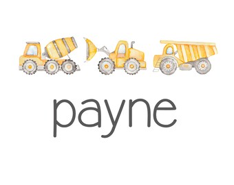 Personalized Construction Vehicle Tee for Boys