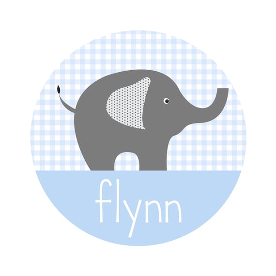Personalized Gingham Elephant Tee for Boys