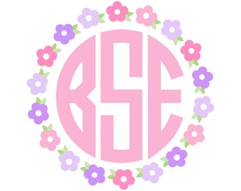 Personalized Flower Monogram Tee for Girls
