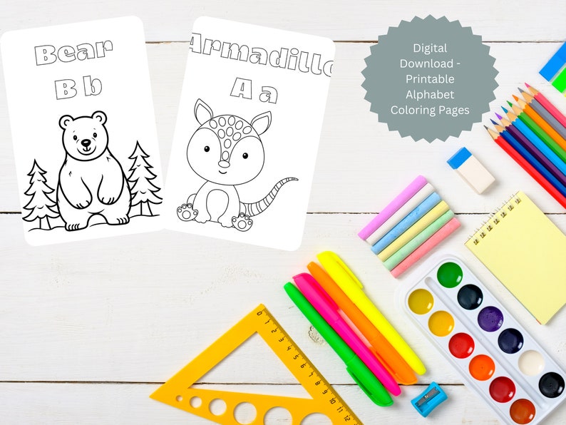Printable Alphabet Animals Coloring Pages for Toddlers & Preschoolers ...