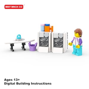 Modern Laundry Room MOC- PDF Instructions (Digital Download) - Building Instructions for Building Blocks