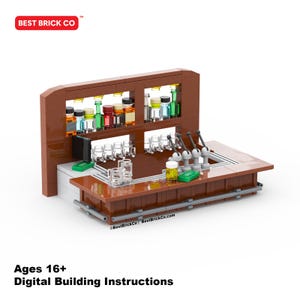 Pub Bar MOC- PDF Instructions (Digital Download) - Building Instructions for Building Blocks