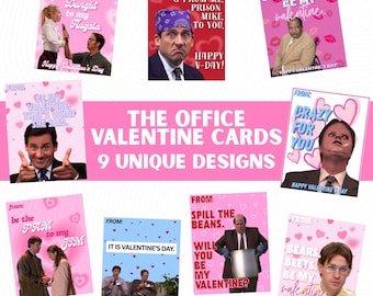 THE OFFICE Valentine Cards | 9 Unique Designs | Instant Download