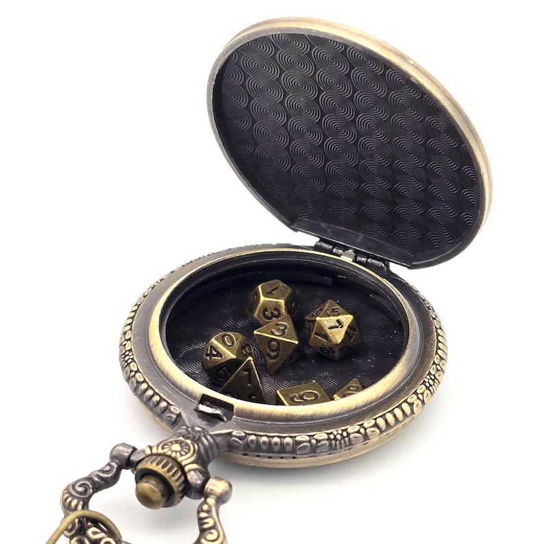Pocket Axe Mini Dice Holder – Metal RPG Dice Case with 3D Relief – Includes Full Dice Set – Fantasy Gamer Gift with Free Personalization image 3