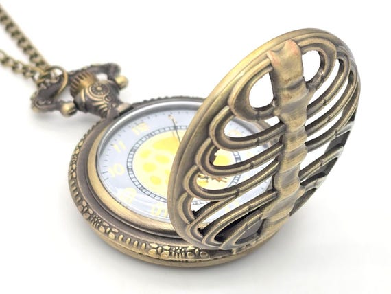 Orologio Da Tasca Steampunk Uomo Donna - Meccanico Scheletro Ciondolo Regalo