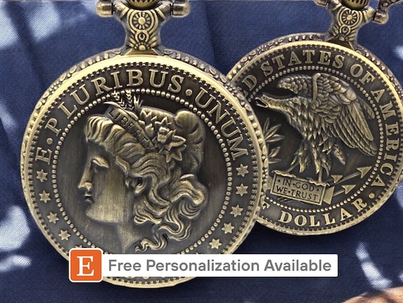 Morgan Silver Half Dollar Pocket Watch 1877 Vintage Bronze Liberty Coin Perfect Gift for American History Enthusiasts Coin Collectors Etsy