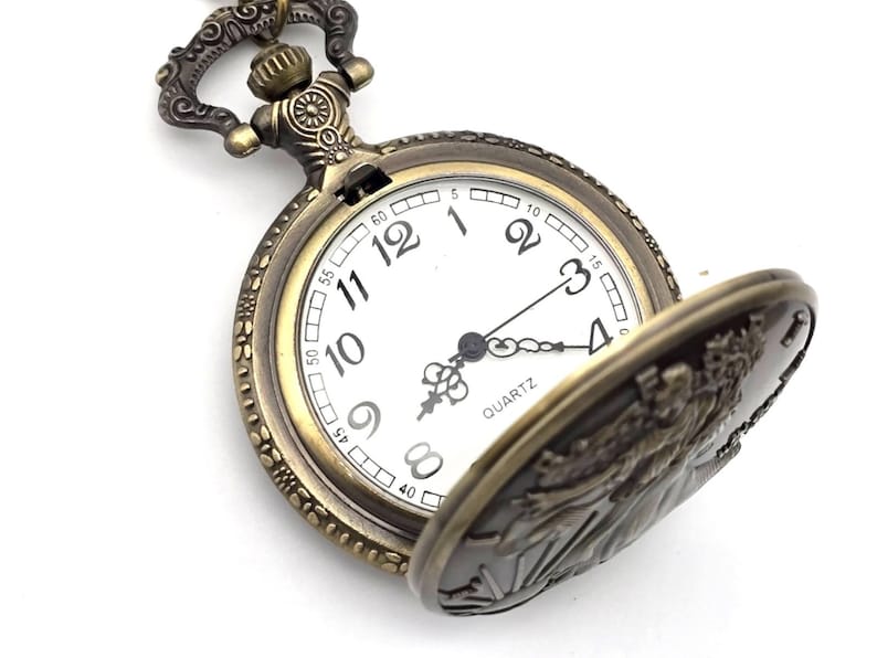Walking Liberty Pocket Watch - Vintage Coin Style, Rare Collectible Personalized Keepsake Gift for Collectors Silver Dollar Antique Watch image 5