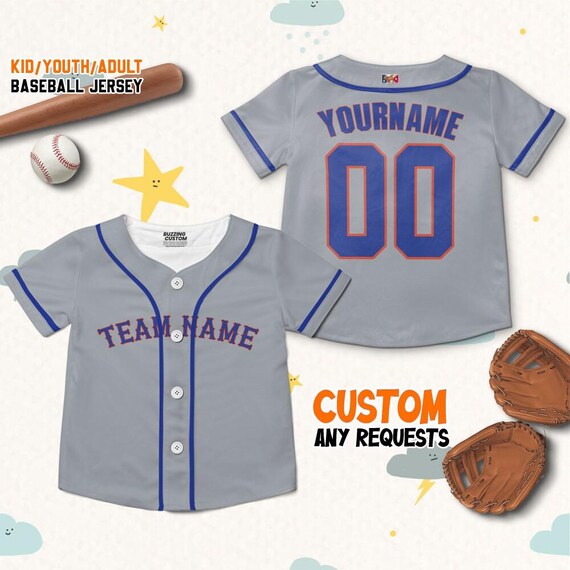Personalized Famous Team NYM Sport Classic Gray Baseball Jersey VDD04 Custom Name Color Jersey Name Number Jersey Shirt for Adult Kid Etsy