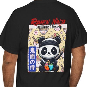 Panda de dibujos animados japoneses comiendo camisa Ramen en diseño unisex - Regalo de cumpleaños perfecto, ropa casual, mujeres, hombres, diversión