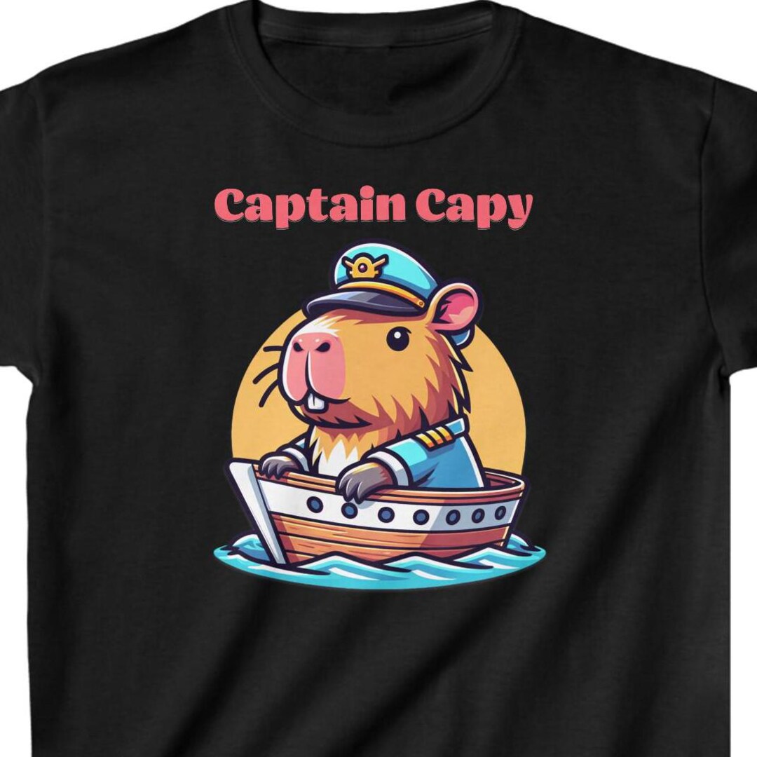 Captain Capybara Tee, Kids Short Sleeve Shirt, Gifts for Kids - Etsy