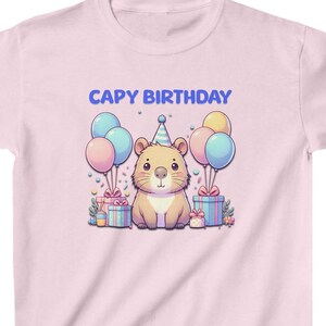 Capybara Birthday Celebration Kids Shirt - Unisex Design - Children&#39;s Tshirt - Heavy Cotton Tee