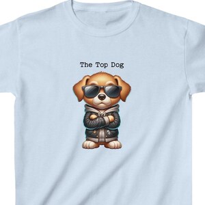 Camiseta con dibujo de perro de primera calidad diseñada para niños. Camiseta para niños, regalo para niños