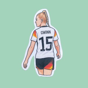 Pegatina de Giulia Gwinn – Artículos para aficionados al fútbol femenino – FC Bayern Múnich y DFB – Resistente al agua y de alta calidad – Pegatinas para portátil, móvil y más