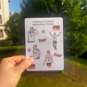 Foglio di adesivi Nazionale femminile tedesca – Gwinn, Popp, Nüsken & Freigang – Adesivi di calcio Euro 2025 articoli per tifosi