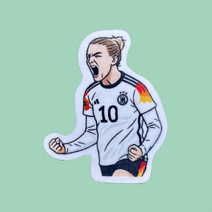 Adesivo Laura Freigang – Adesivo da calcio femminile – Articoli per tifosi DFB ed Eintracht Frankfurt – Impermeabile e di alta qualità – Decorazione calciatore
