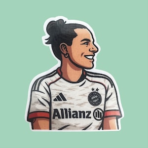 レナ・オーバードルフ ステッカー – FCバイエルン女子ファンアート | 女子サッカーステッカー | 欧州選手権2025 DFBステッカー | ビニールステッカー 選手 | サッカーデコレーション