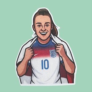 Adesivo di Ella Toone – Nazionale inglese | Fan Art di EURO 2025 | Adesivo di calcio femminile | Leonesse e Manchester United | Adesivo WSL