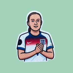 Pegatina de Keira Walsh – Selección de Inglaterra | Pegatina de fútbol femenino | Arte de fan de la EURO 2025 | Pegatina del Chelsea y las Lionesses del FC WSL
