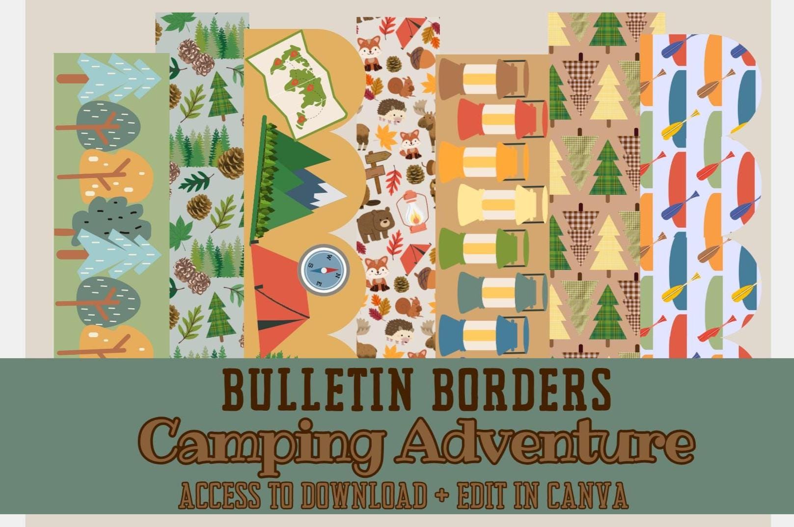 Bulletin Borders | Camping Adventure Classroom Decor | Camping Nature ...