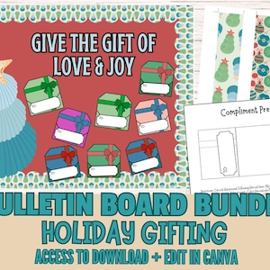 Holiday Gifting Bulletin Board | White Christmas Classroom Decor | Teacher Resource | Beach-Themed Holiday Bulletin Board | Present Activity