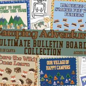 Ultimate Bulletin Board Collection | Camping Nature Outdoor Theme | Bulletin Bundles Camping Adventure | Welcome Signs | Teacher Resource