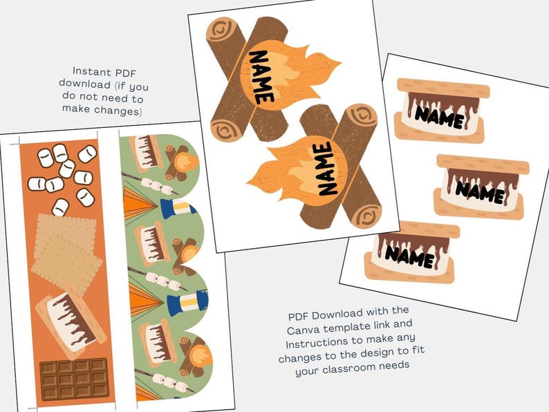 S'more Learning Bulletin Board Bundle | Camping Nature Outdoor Theme ...