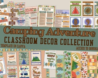 Camping Adventure Classroom Decor Bundle | Camping Nature Outdoor Theme | Teacher Resources | Organization & Class Display