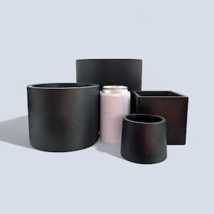 Minimalist black plant pot | Handmade planter in Various sizes | Modern succulent cactus container
