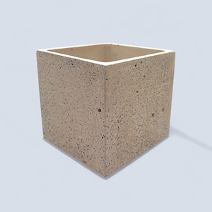 Jardinière en cube de béton pour plantes et plantes succulentes - Pot en terrazzo en granit fait main, décoration de cactus minimaliste industrielle