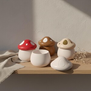 Mushroom Jewellery Box - Whimsical Home Decor Accent Storage Jar or Trinket Pot