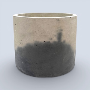 Large Concrete Plant Pot in Black and Grey | Modern Indoor Planter | Rustic Minimalist Decor