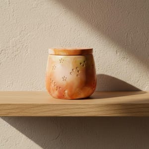 Sunrise Marbled Jewellery Box with Lid, Celestial Star Constellation Keepsake Pot