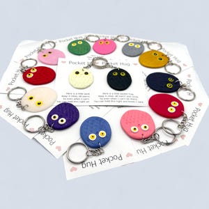 Owl Pocket Hug Bag Charm in 11 Fun Colours – Cute Colourful Keychain Accessory for Backpack & Purse