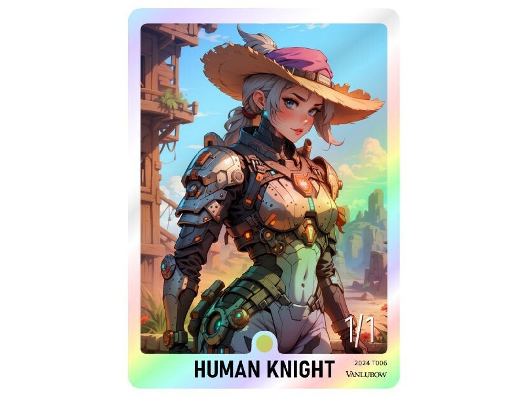 Human Knight (W 1/1) // Clue - Double Foil Token - Etsy