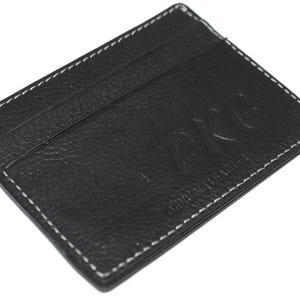 Cartera delgada personalizada de cuero genuino para tarjetas de crédito y de identificación
