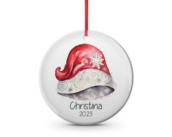 magical santa hat , Kids name and year or *name's first christmas,  Christmas ornament, personalized