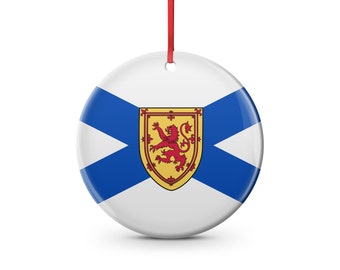 Nova Scotia, east coast maritime ceramic Christmas ornament, Flag, gift ornament,