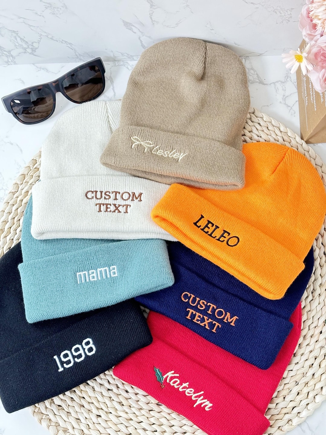 Embroidered Beanie Hat Personalized Beanie Winter Hat Unisex