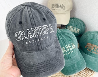 Embroidered Grandpa Hat | Personalized Dad Hat | Vintage Baseball Hat | Gift for New Grandpa |  Pregnancy Announcement | Fathers Day Gift