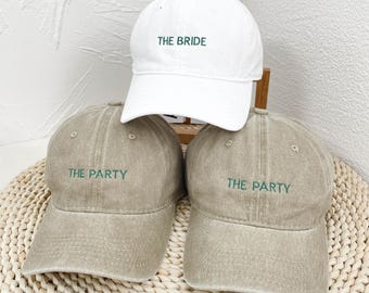 Embroidered The Bride Squad Hats, Custom The Party Baseball Caps, Bridesmaid Team Gift, Bachelorette Party Caps, Bridal Shower Gift