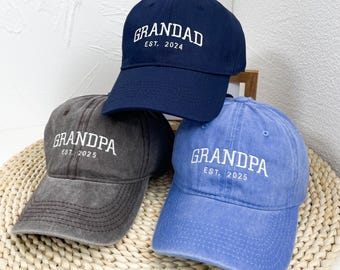 Grandpa Embroidered Hat | Personalized Dad Hat | Vintage Baseball Hat | Gift for New Grandpa |  Pregnancy Announcement | Fathers Day Gift