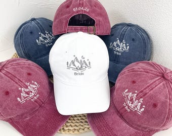 Embroidered Bride Tribe Hats | Custom Wedding Party Baseball Caps | Bridesmaid Team Gift |  Bachelorette Party Caps | Bridal Shower Gift