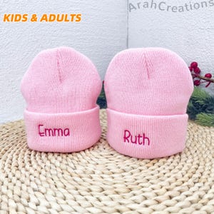 Personalized Baby Beanie | Custom Toddler Beanie Hat | Embroidered Baby&Kids Name Beanie | Monogram Knitted Newborn Winter Ha | Nursery Gift