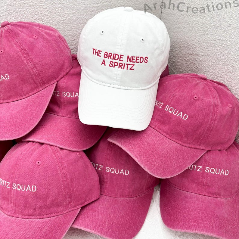Embroidered Bride Squad Hats, Custom Wedding Party Baseball Caps ...