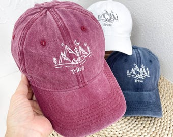 Embroidered Bride Tribe Hats | Custom Wedding Party Baseball Caps | Bridesmaid Team Gift |  Bachelorette Party Caps | Bridal Shower Gift