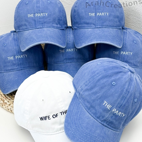 Sombreros de fiesta bordados personalizados / Sombrero de despedida de soltera personalizado / Sombreros para fiesta nupcial / Regalos para despedida de soltera / Regalos para damas de honor