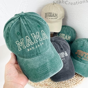 Custom Mama Embroidered Hat | Personalized Text Cap | Unisex Baseball Cap | Custom New Mom Gift | Mothers Day Birthday Gift for Mom