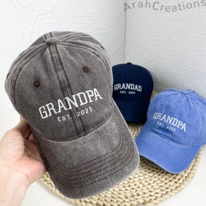 Opa geborduurde hoed | Gepersonaliseerde papahoed | Vintage honkbalhoed | Cadeau voor nieuwe opa |  Zwangerschapsaankondiging | Vaderdagcadeau