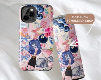 Roze Coquette telefoonhoesje schattig trendy collage girly telefoonhoesje iPhone15 14 13 12 11Pro Max 8 Plus X Samsung Galaxy S24 S22 S20 Ultra